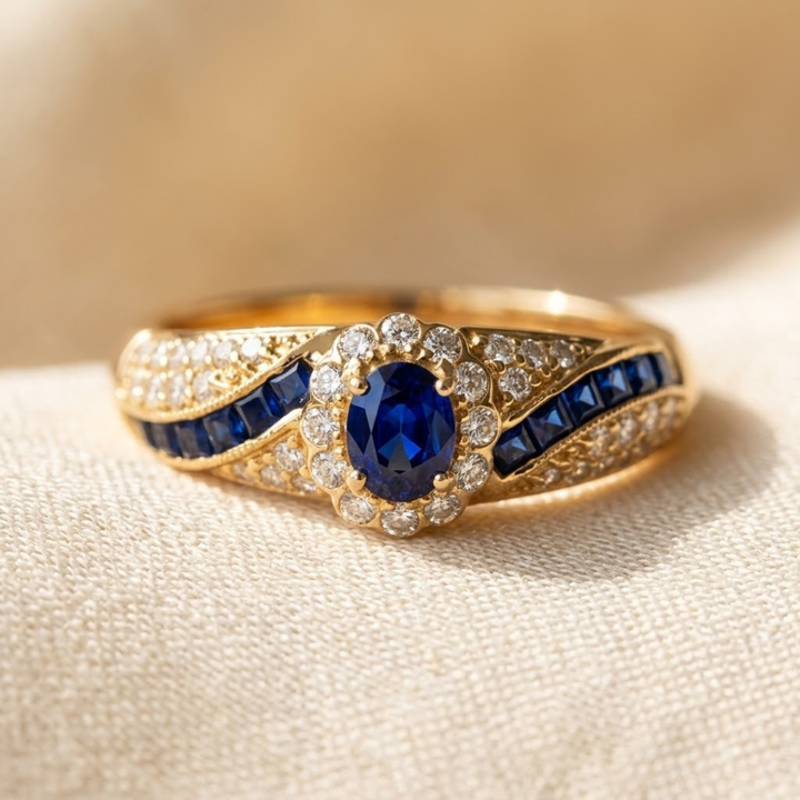 Bague en or et saphir