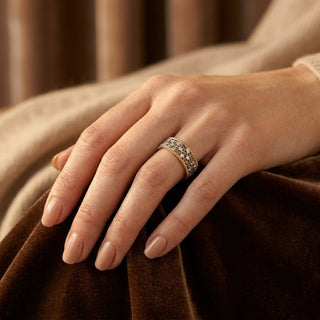 Bague décorative en argent et or